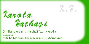karola hathazi business card